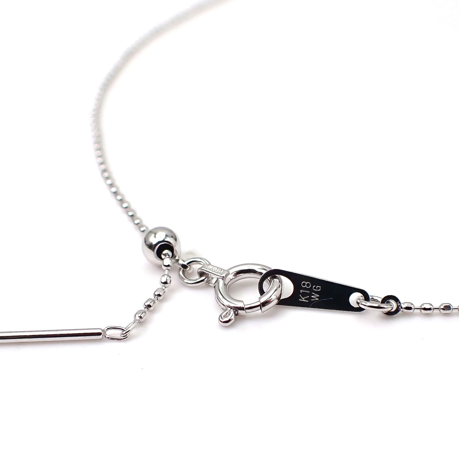 K18WGスライドピンチェーン カットボール[325]0.8mm 45cm