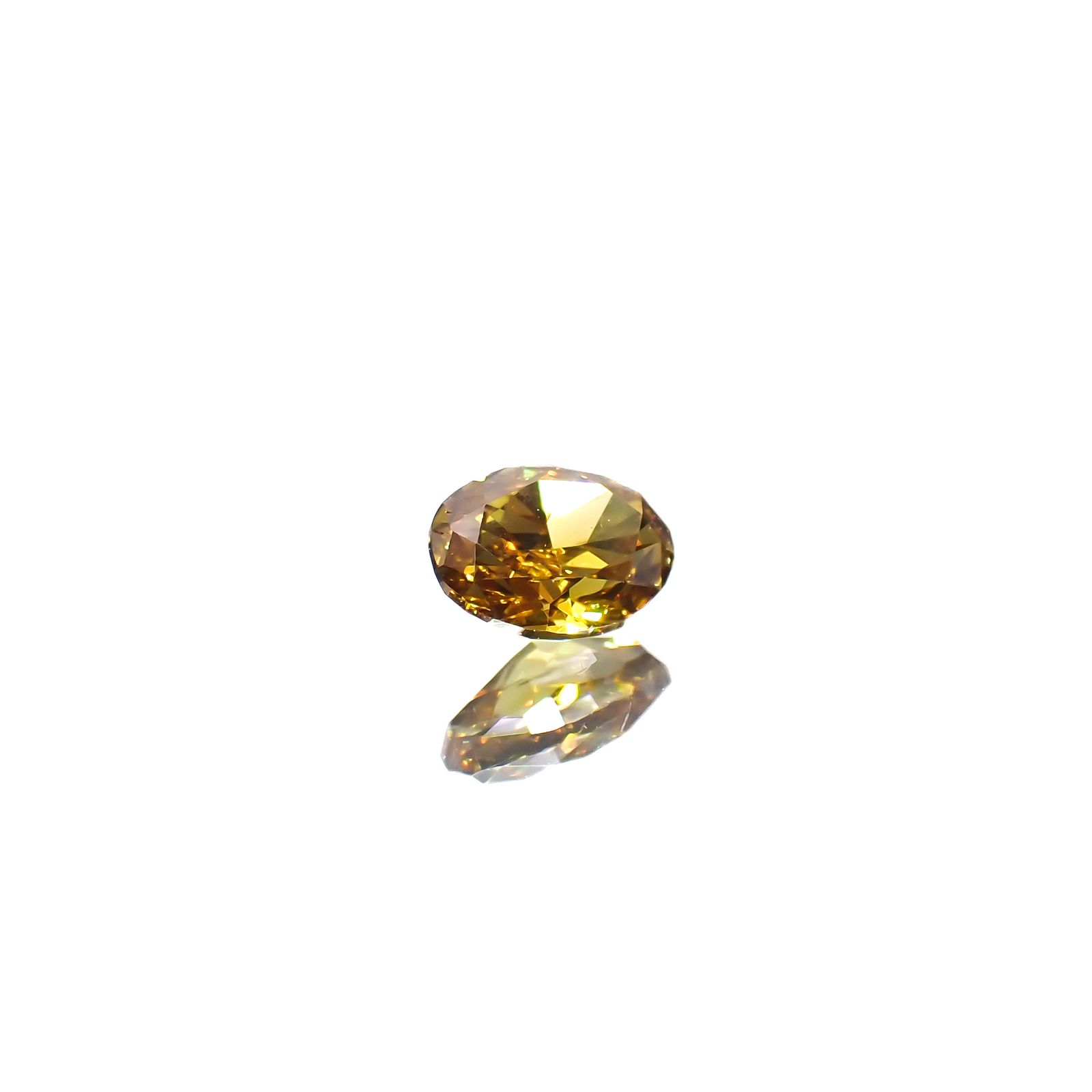 イエローダイヤモンド SI-1/FANCY DEEP BROWNISH ORANGY YELLOW(宝石名ダイアモンド) 0.257ct ソ付(CGL)[240125397]4.46x3.35mm前後