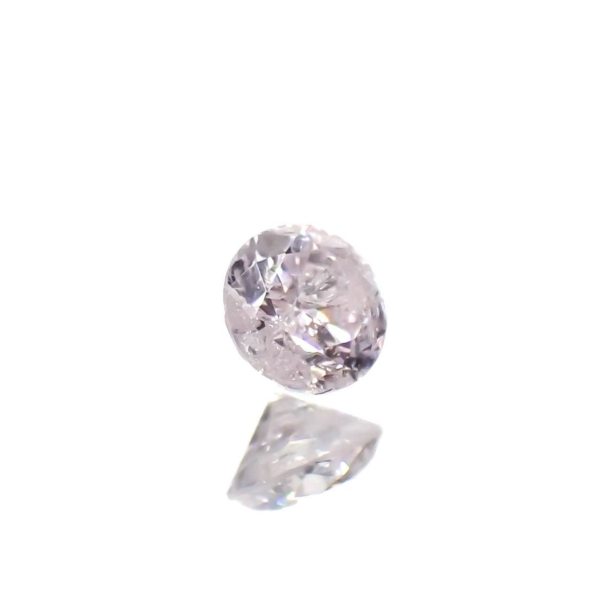 ピンクダイヤモンド(宝石名ダイアモンド I-3/VERY LIGHT PURPLE PINK) 0.065ct ソ付(CGL)[230120141]2.5x2.54mm前後