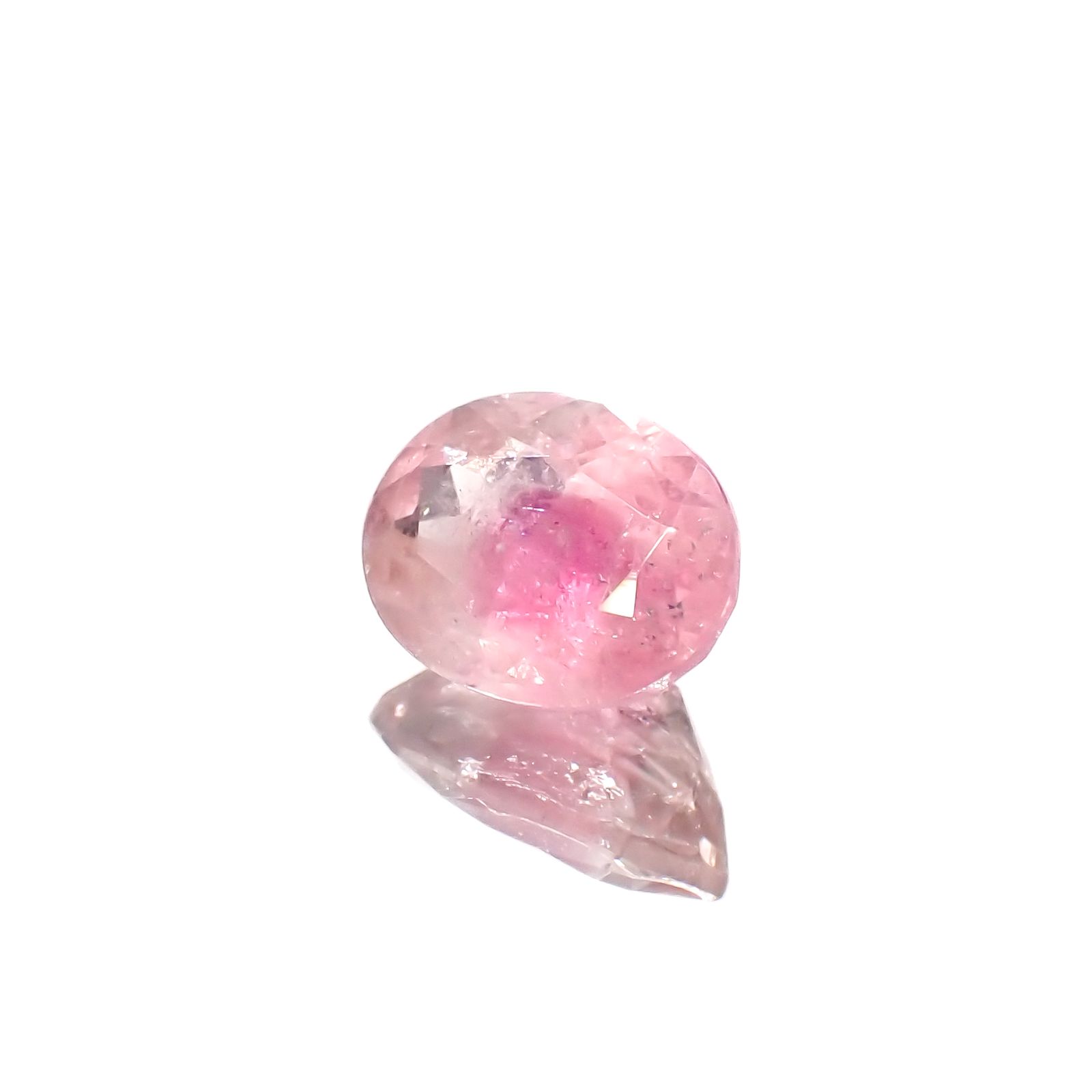 ピンククリスタルトルマリン(宝石名ピンク・トルマリン)コンゴ民主共和国産 1.38ct 識別済[230823229]8.2x6.1mm前後