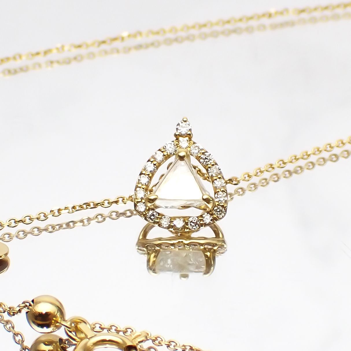 ◇La Clarte(ラ・クラルテ)◇K18マクルダイヤモンド ペンダント カナダ産 0.41ct[220115337]9.7x7.9mm前後