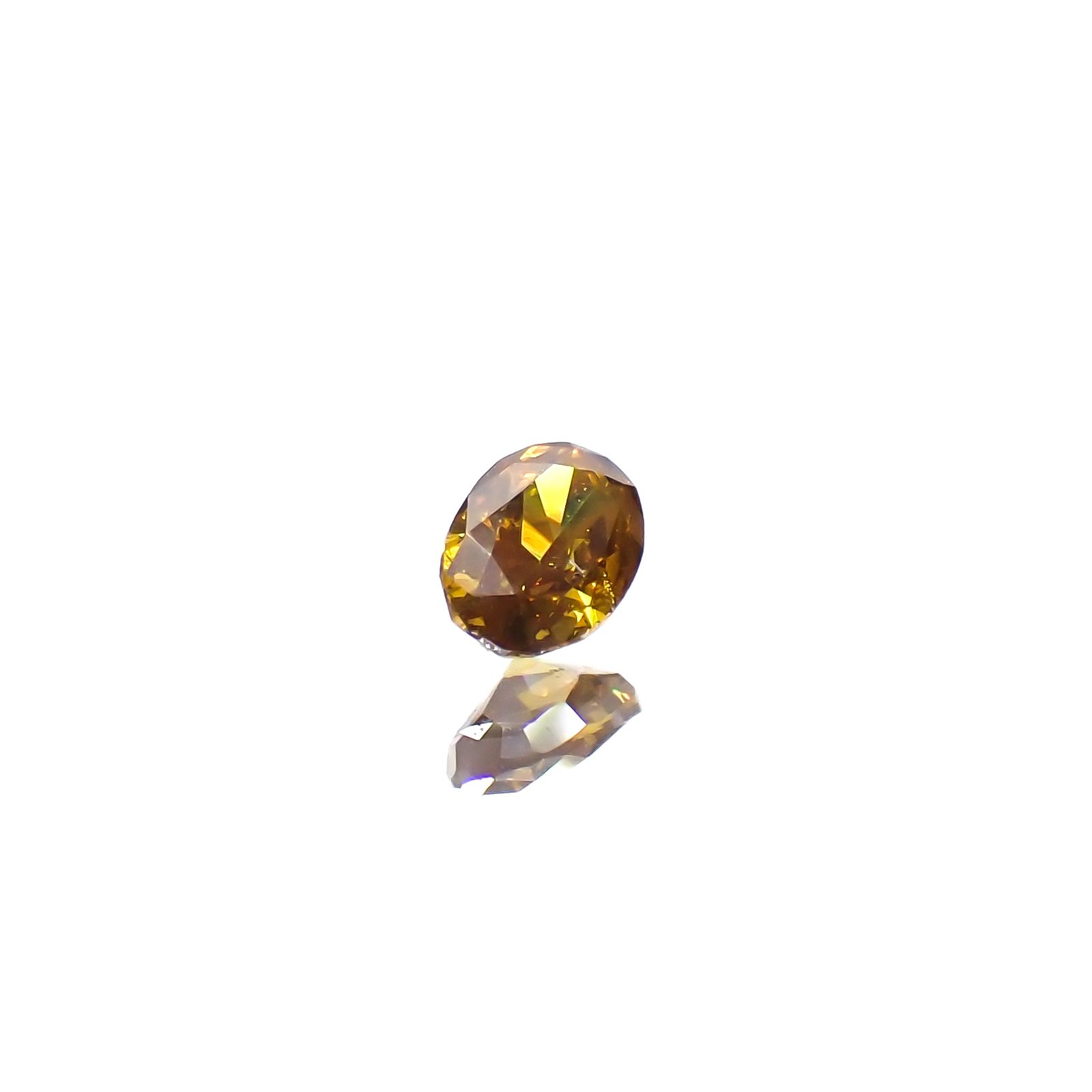 イエローダイヤモンド SI-2/FANCY DEEP BROWNISH YELLOW ORANGE (宝石名ダイアモンド) 0.151ct ソ付(CGL)[240125395]3.87x2.68mm前後