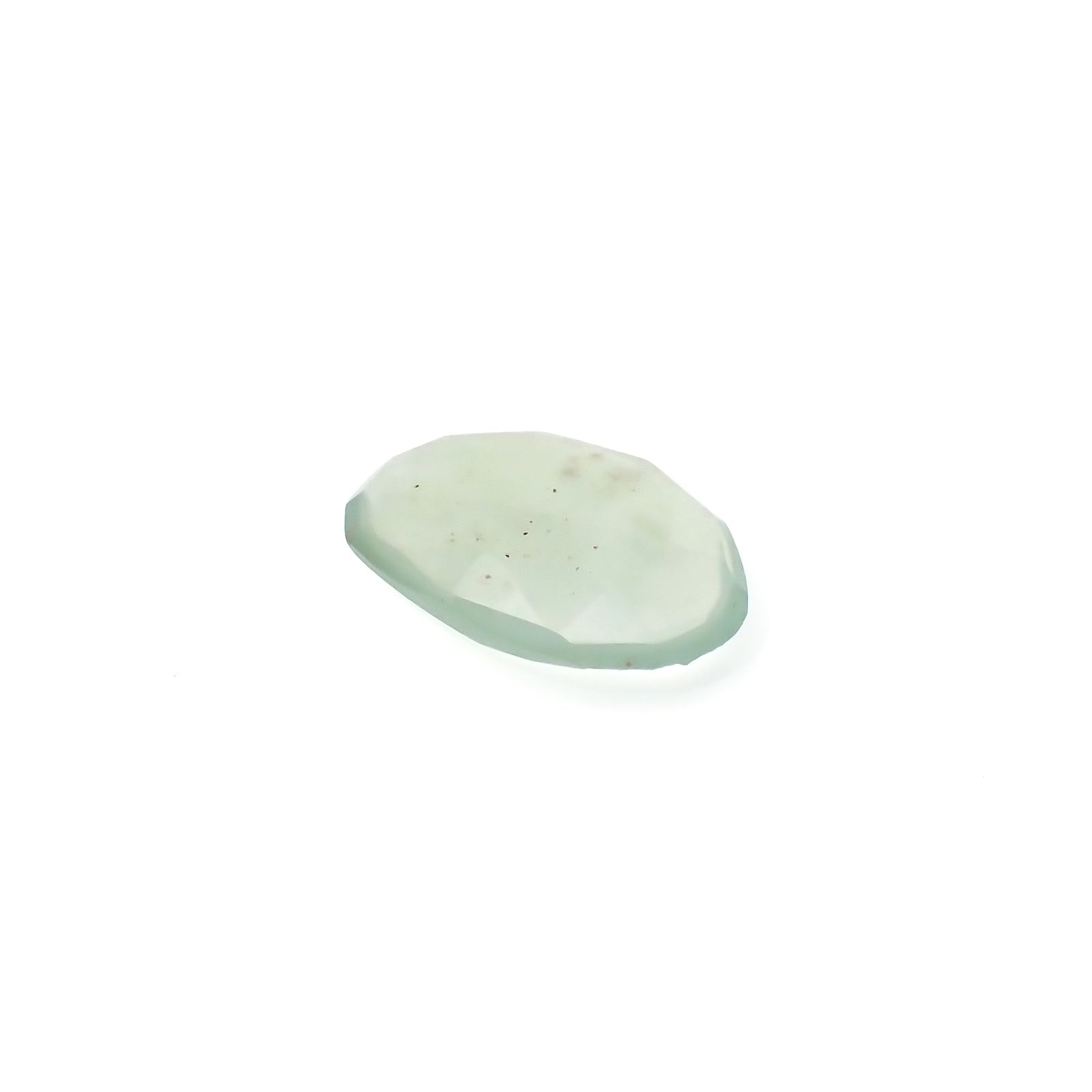 ◇フリーフォーム・ローズカット◇アクアプレーズ(宝石名ブルー グリーン・カルセドニー)南アフリカ産 1.85ct 識別済[231023970]12.9x9.5mm前後