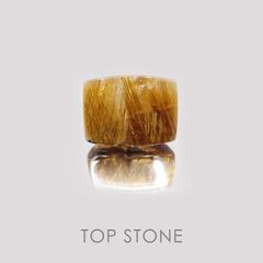 タイチンルチルクォーツ(宝石名ルチルレイテッド・クォーツ) ブラジル産 10.14ct 識別済[21019172]15×11.2mm前後