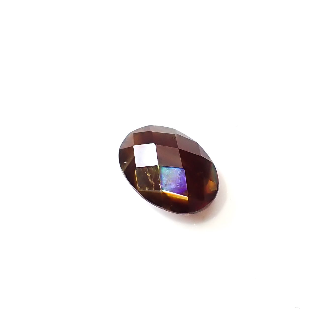 ◇リバーシブル・チェッカーカット◇レインボーガーネット 日本・奈良県産 1.50ct [250129678]8.1x5.9mm前後