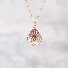 ◇K18/K10 Luxcia（ルクシア）◇リバーシブル ティアドロップデザイン | アメジスト [チャーム/ペンダントトップ※チェーン別売り]