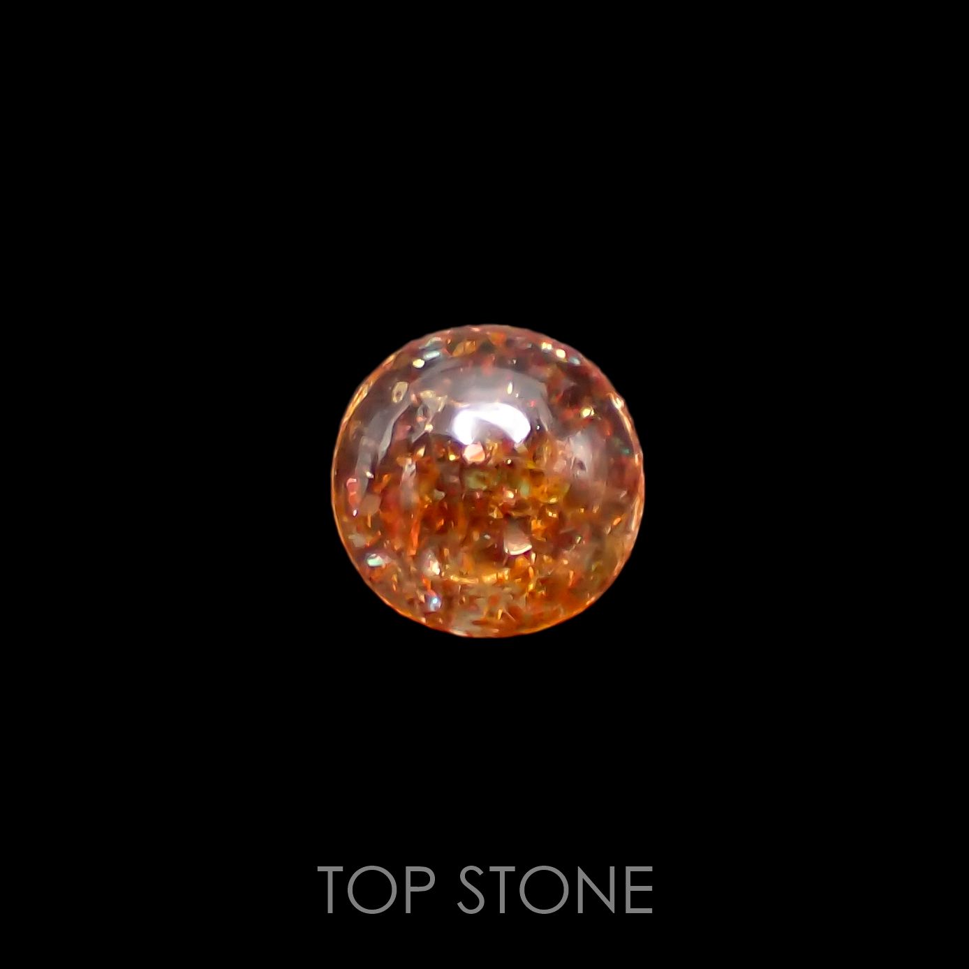 イリュージョンサンストーン(宝石名フェルドスパー) タンザニア産 0.75ct 識別済[210812306]5.8×5.7mm前後