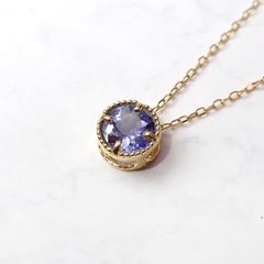 ◇K18 Lumiere（ルミエール）◇タンザナイト | 一粒石ジュエリー 5mm [チャーム/ペンダントトップ※チェーン別売り]