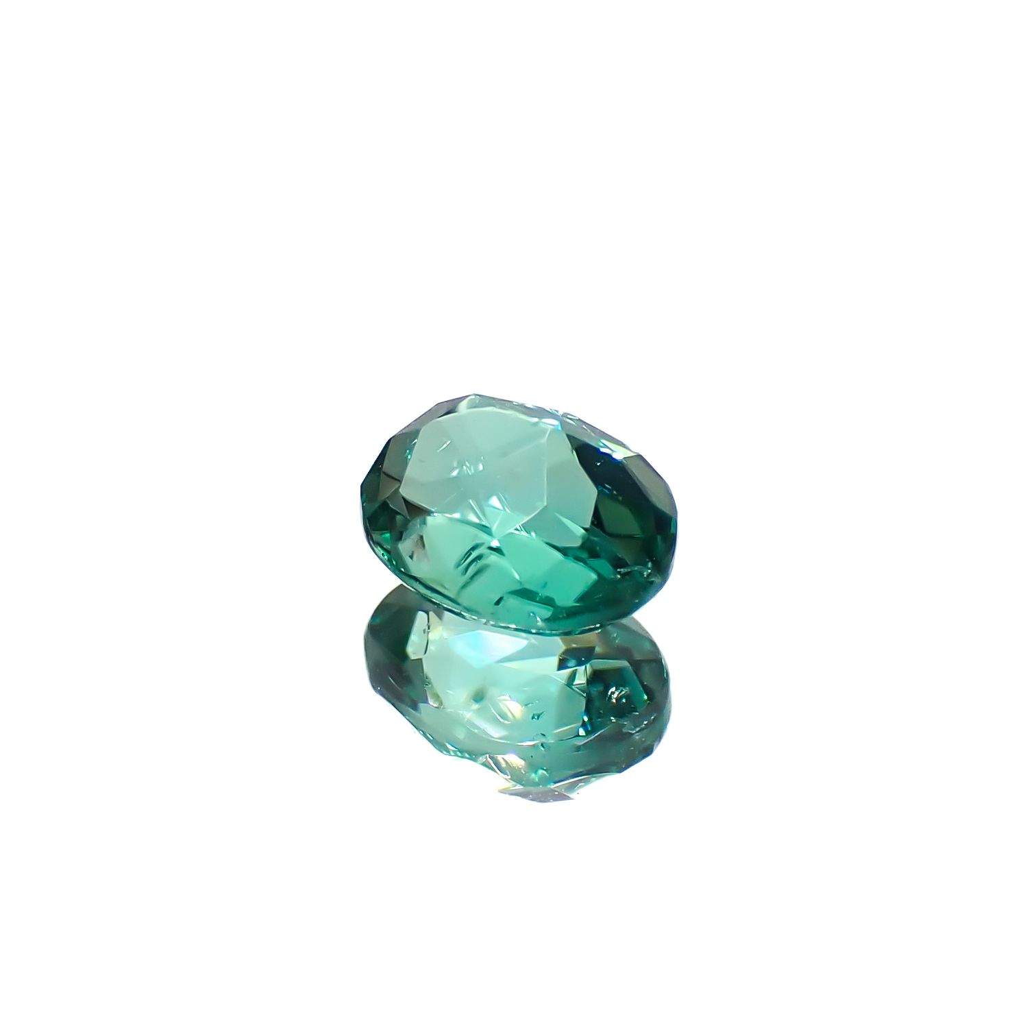 パライバトルマリン(宝石名トルマリン/別名パライバ・トルマリン)ブラジル・キントス鉱山産 0.485ct ソ付(宝貴協)[240928717]5.16x4.16mm前後