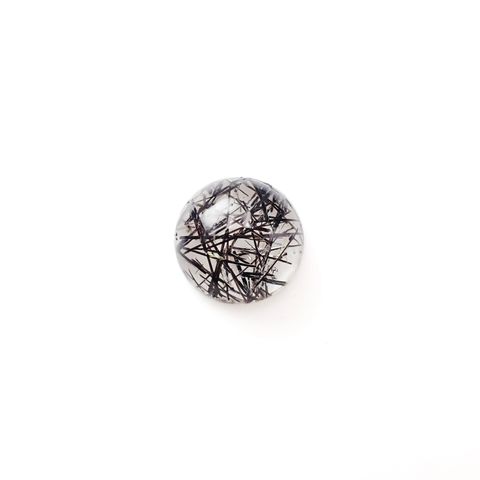 ブラックトルマリンインクォーツ ブラジル産 7.93ct[240427058]12.9x12.9mm前後