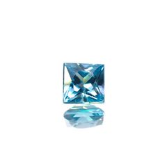 ◇プリンセスカット◇ブルージルコン カンボジア産 0.50ct[240728503]4x4mm前後