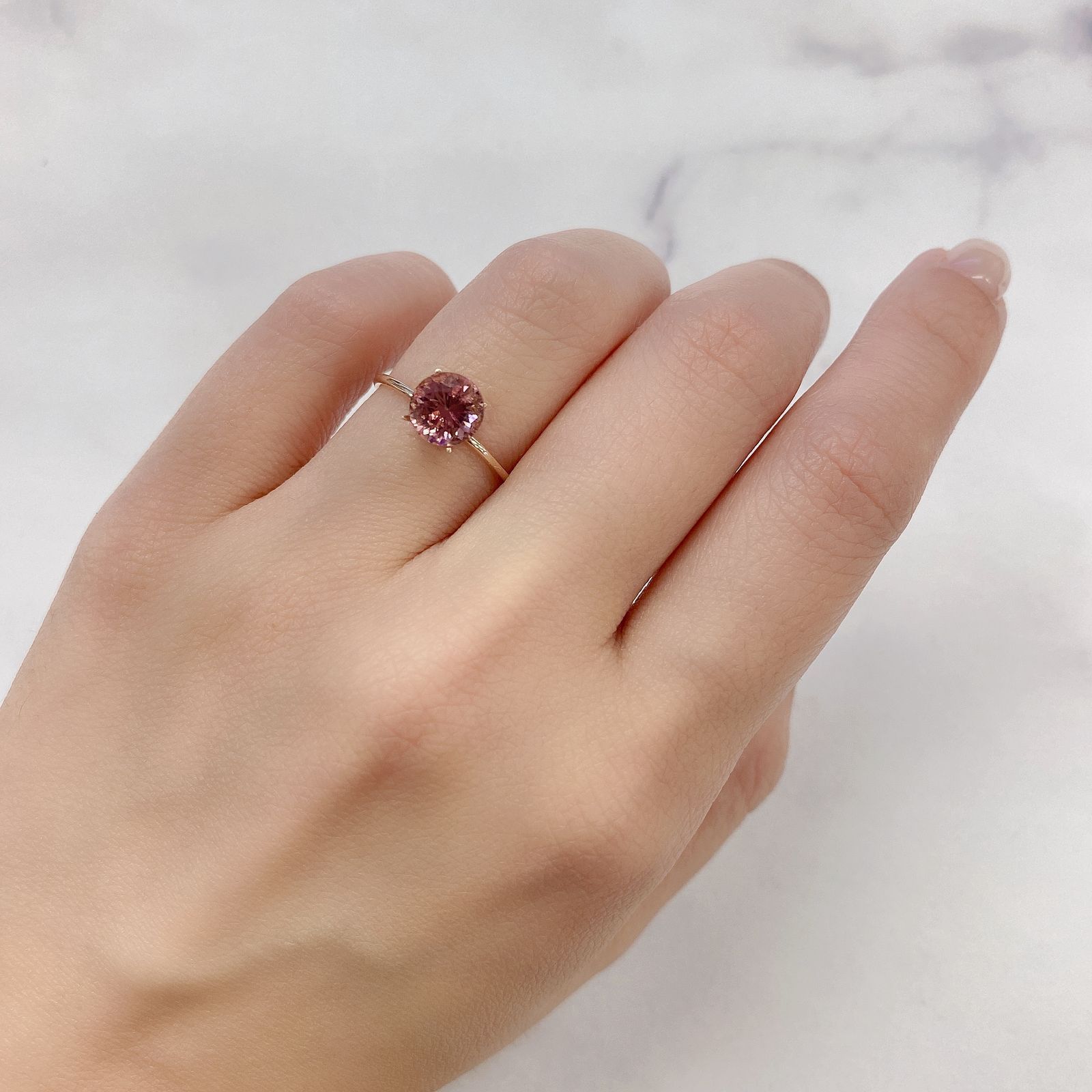 ピンクトルマリン(宝石名ピンク・トルマリン)ナイジェリア産 1.339ct ソ付(彩珠)[230722945]7x6.9mm前後