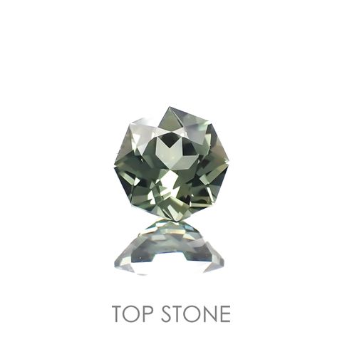 ◇オクタゴンカット◇バイカラーサファイア オーストラリア産 0.61ct[220817497]4.9x4.8mm前後