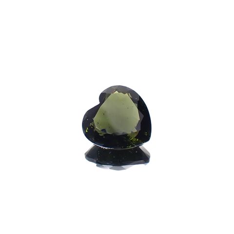モルダバイト(宝石名モルダバイト)発見地：旧チェコスロバキア 7.43ct 識別済[231224835]13.9x13.9mm前後