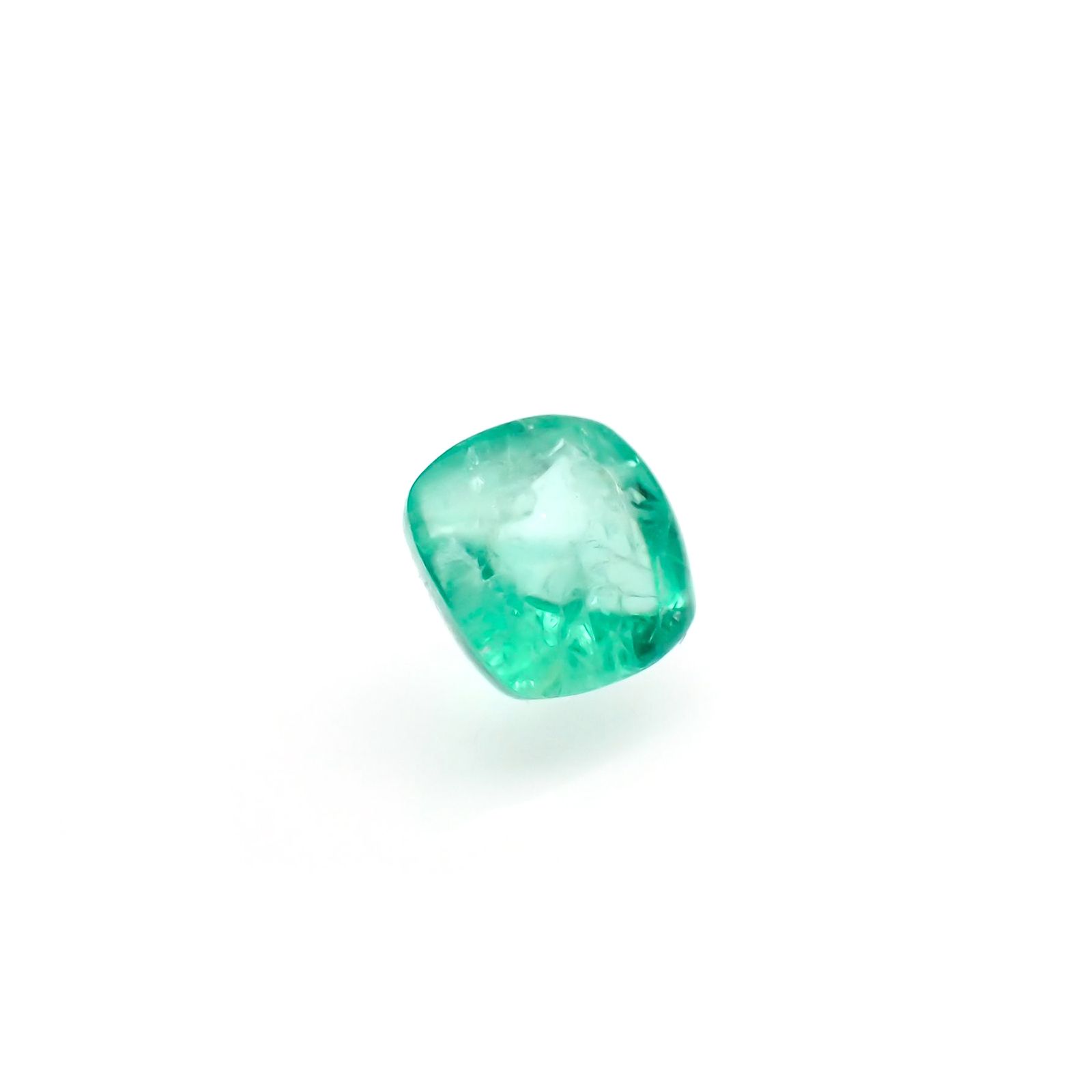 ◇シュガーローフカット◇エメラルド(宝石名エメラルド)コロンビア産 0.48ct 識別済[220515952]4.9x4.7mm前後