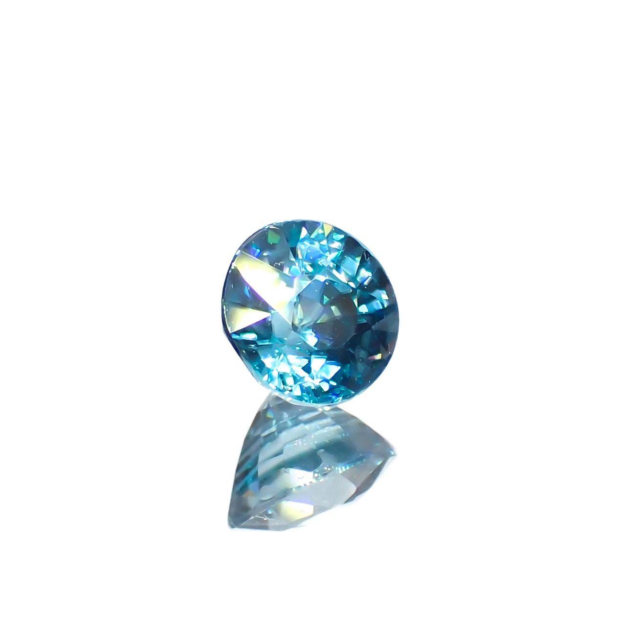 ブルージルコン(宝石名ジルコン)カンボジア産 0.69ct 識別済[220817506]4.7x4.7mm前後