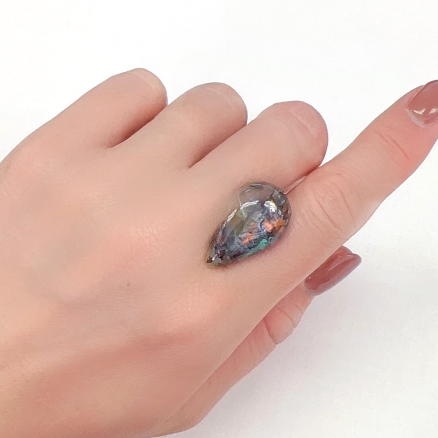 コッパークリソコラインカルセドニー インドネシア産 21.81ct[240125549]23.4x13.9mm前後