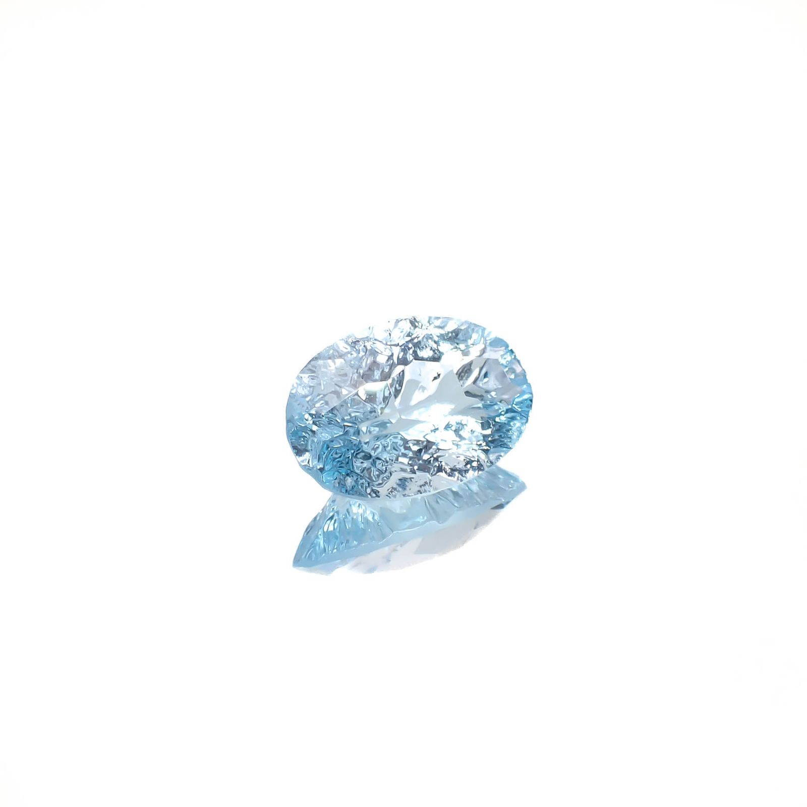 ◇カスタムカット◇ブルートパーズ ブラジル産 3.67ct [241029250]12.1x8.1mm前後