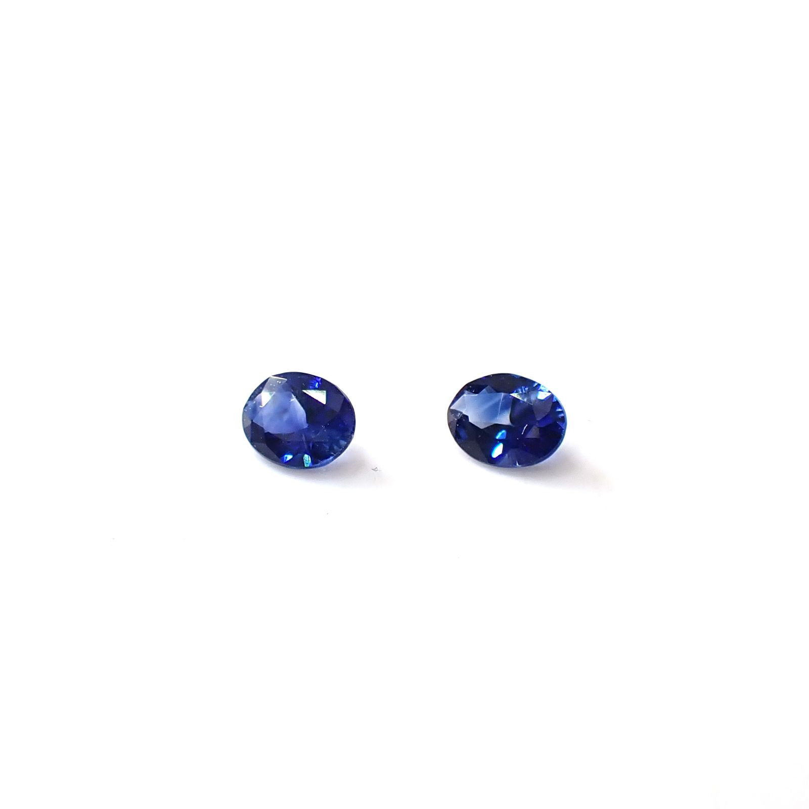 ◇ペアセット◇サファイア スリランカ/マダガスカル産 0.38ct(2pcs合計) [250830994]4x3mm前後