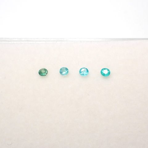 パライバトルマリン カラーグラデーション4pcsセット ブラジル産 0.16ct(4pcs合計)[230220489]2.1-2.2x2.1-2.2mm前後