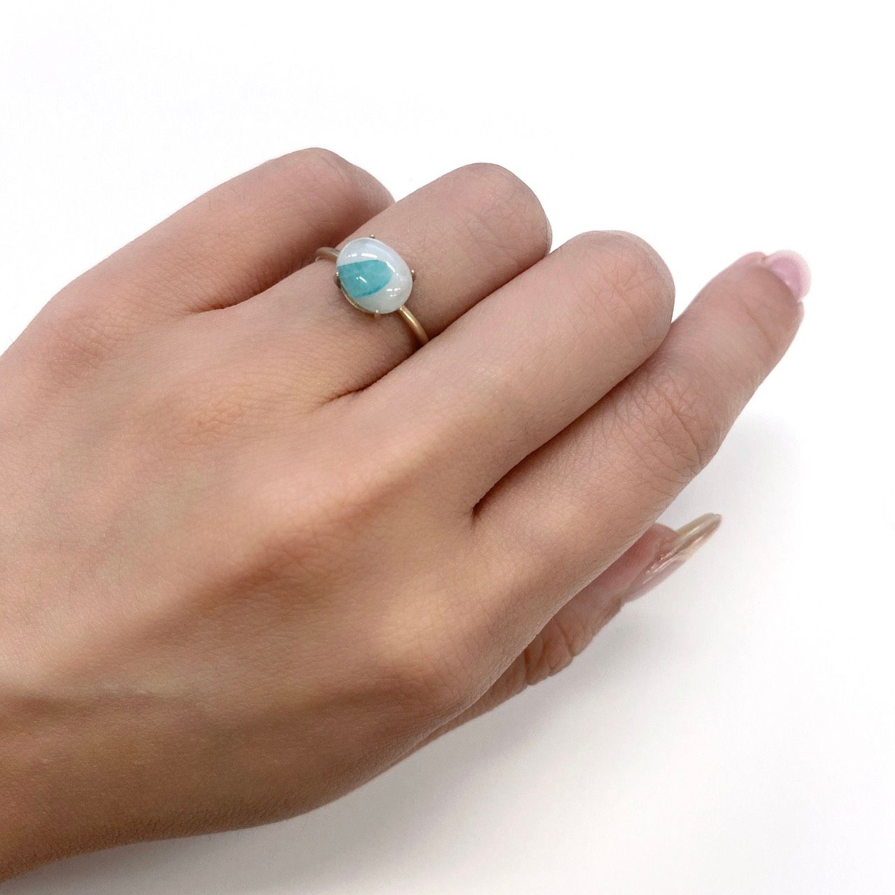 パライバトルマリンインクォーツ(宝石名トルマリンインクォーツ/別名パライバ・トルマリンインクォーツ) ブラジル産 1.999ct ソ付(宝貴協)[210611240]9.0×7.1mm前後