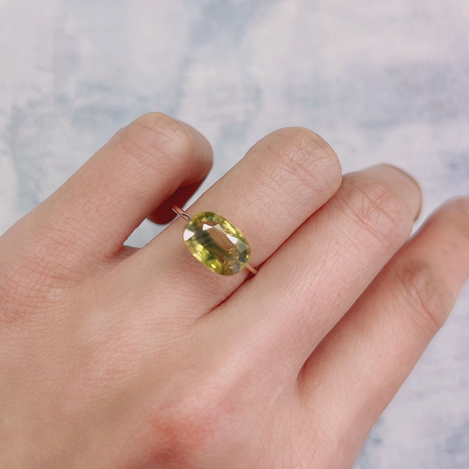 パーティカラーサファイア(宝石名パーティカラード・サファイア)タイ産 3.55ct 識別済[220717132]11x7.4mm前後