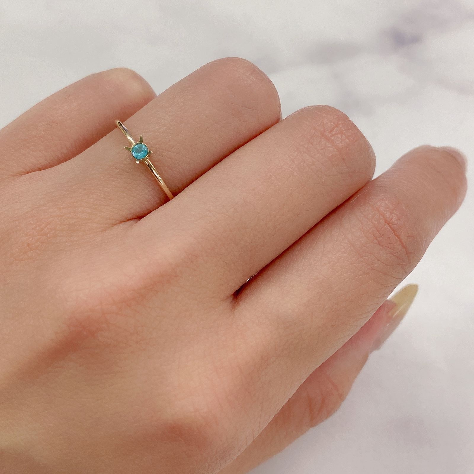 パライバトルマリン(宝石名トルマリン/別名パライバ・トルマリン) ブラジル・パライバ州バターリャ鉱山産 0.053ct 識別済[20106264]2.4×2.4mm前後