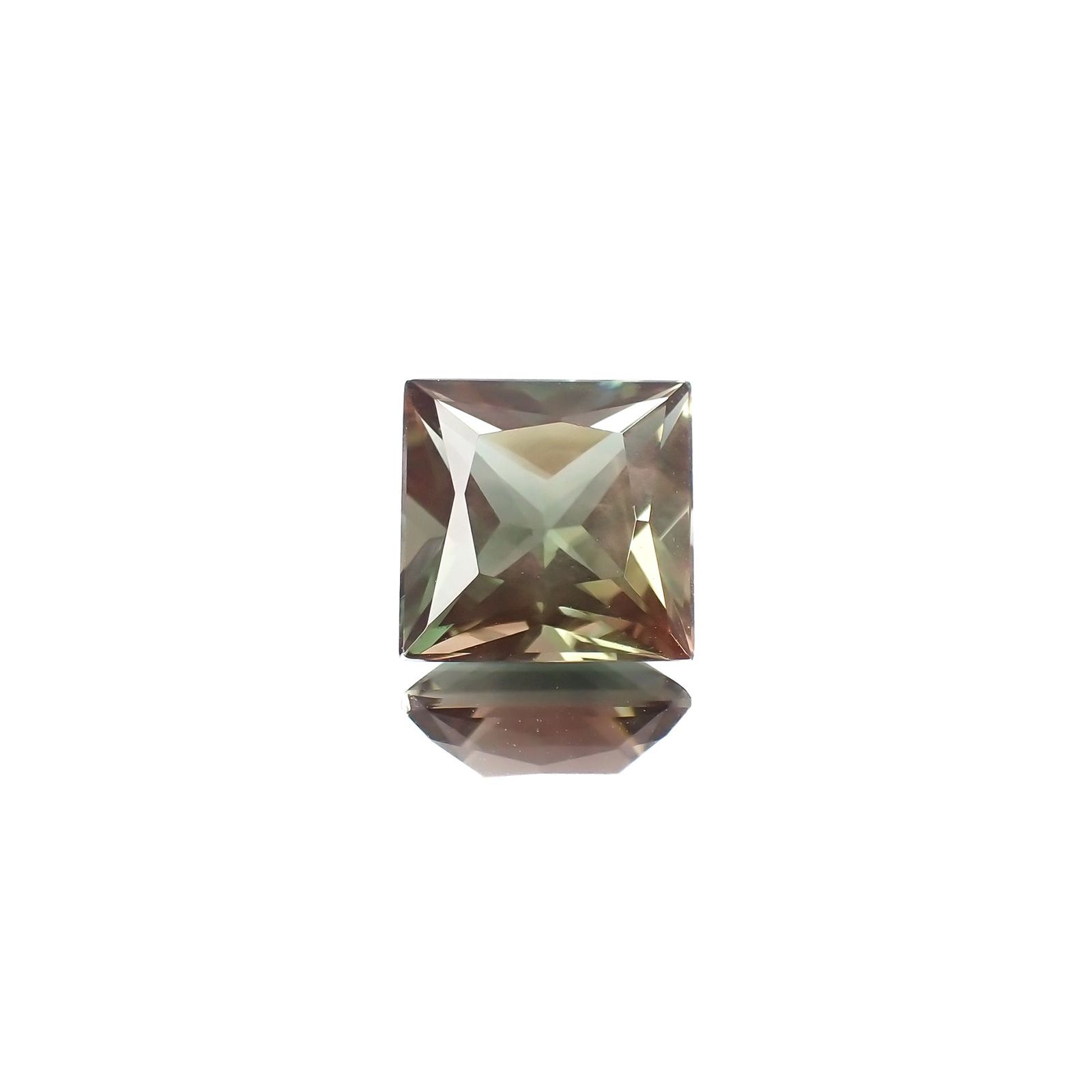 ◇プリンセスカット◇バイカラーオレゴンサンストーン アメリカ・オレゴン州産 2.76ct / 8.5x8.4mm前後 [221018706]