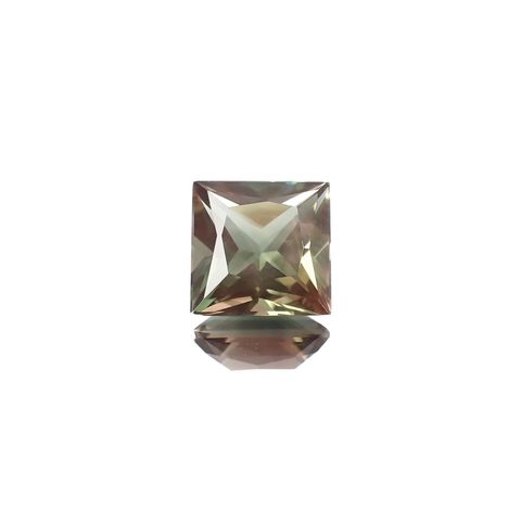 ◇プリンセスカット◇バイカラーオレゴンサンストーン アメリカ・オレゴン州産 2.76ct / 8.5x8.4mm前後 [221018706]