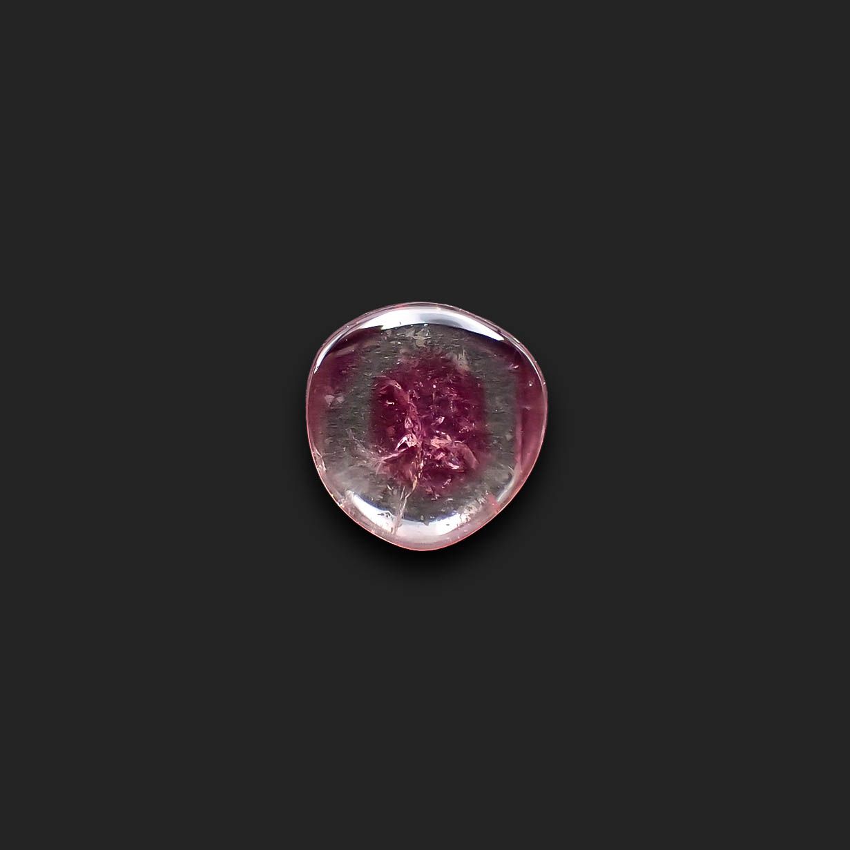 ピンクウォーターメロントルマリン 原石スライス コンゴ民主共和国産 3.42ct[230421485]12.5x12.5mm前後