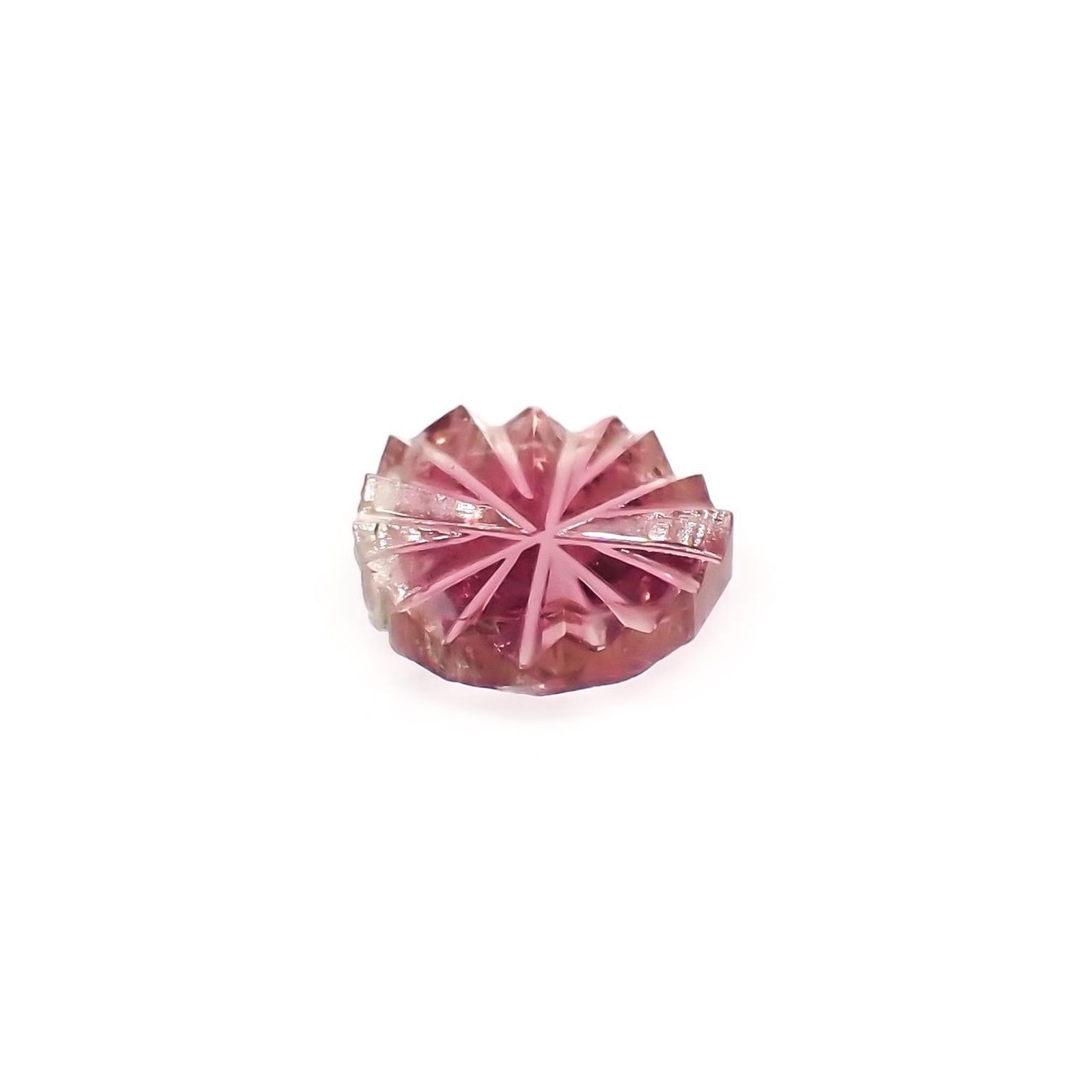 ◇甲州貴石切子Plus Three◇ピンクトルマリン カード付き(宝石名トルマリン)ブラジル産 識別済 1.25ct / 9.1x8.6mm前後 [251119998]