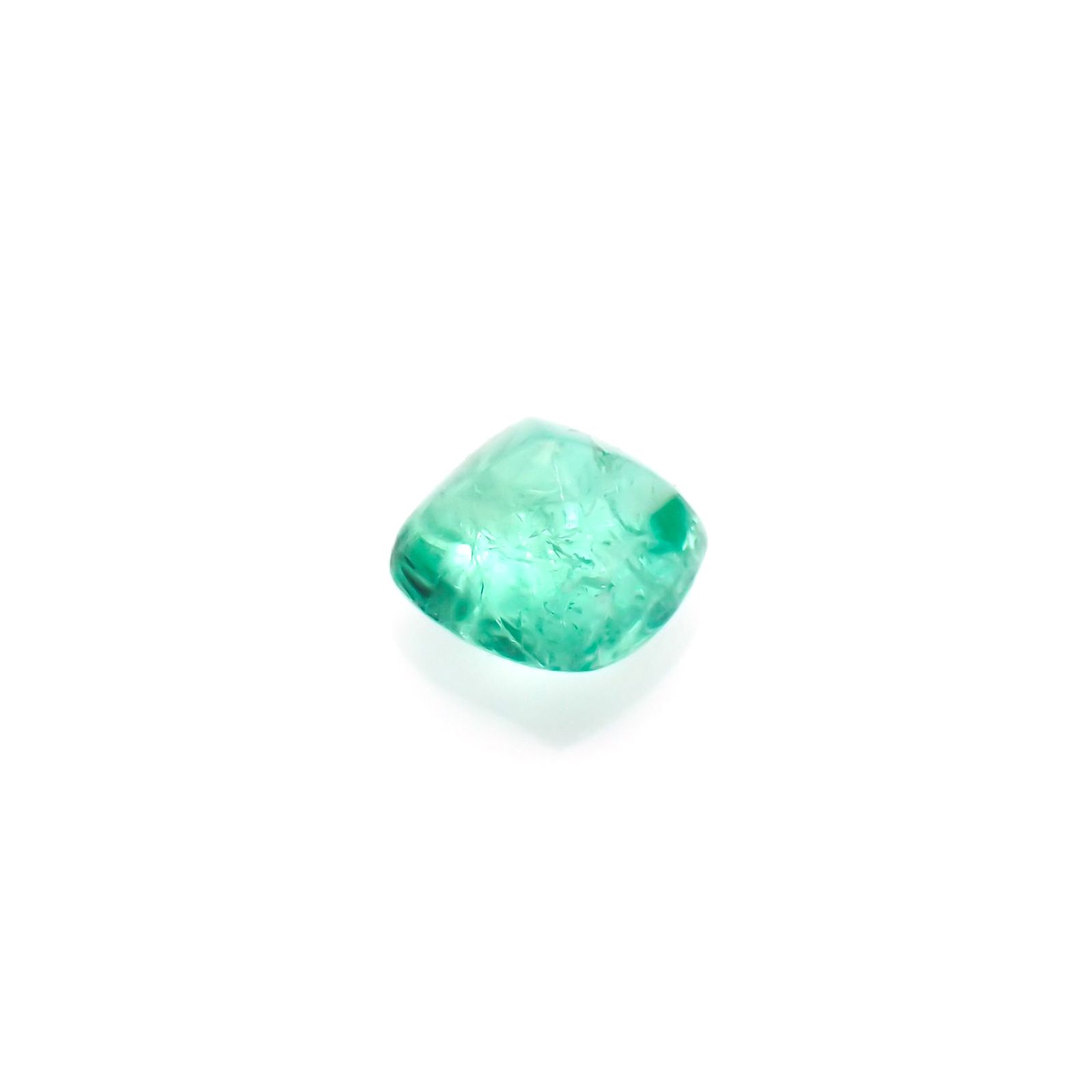 ◇シュガーローフカット◇エメラルド(宝石名エメラルド)コロンビア産 0.48ct 識別済[220515952]4.9x4.7mm前後