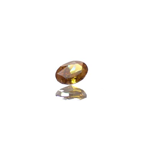 イエローダイヤモンド SI-2/FANCY DEEP BROWNISH YELLOW ORANGE (宝石名ダイアモンド) 0.151ct ソ付(CGL)[240125395]3.87x2.68mm前後