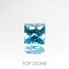 ◇プリンセスカット◇ブルージルコン(宝石名ジルコン) カンボジア産 1.13ct 識別済[210913432]5.1×5.1mm前後