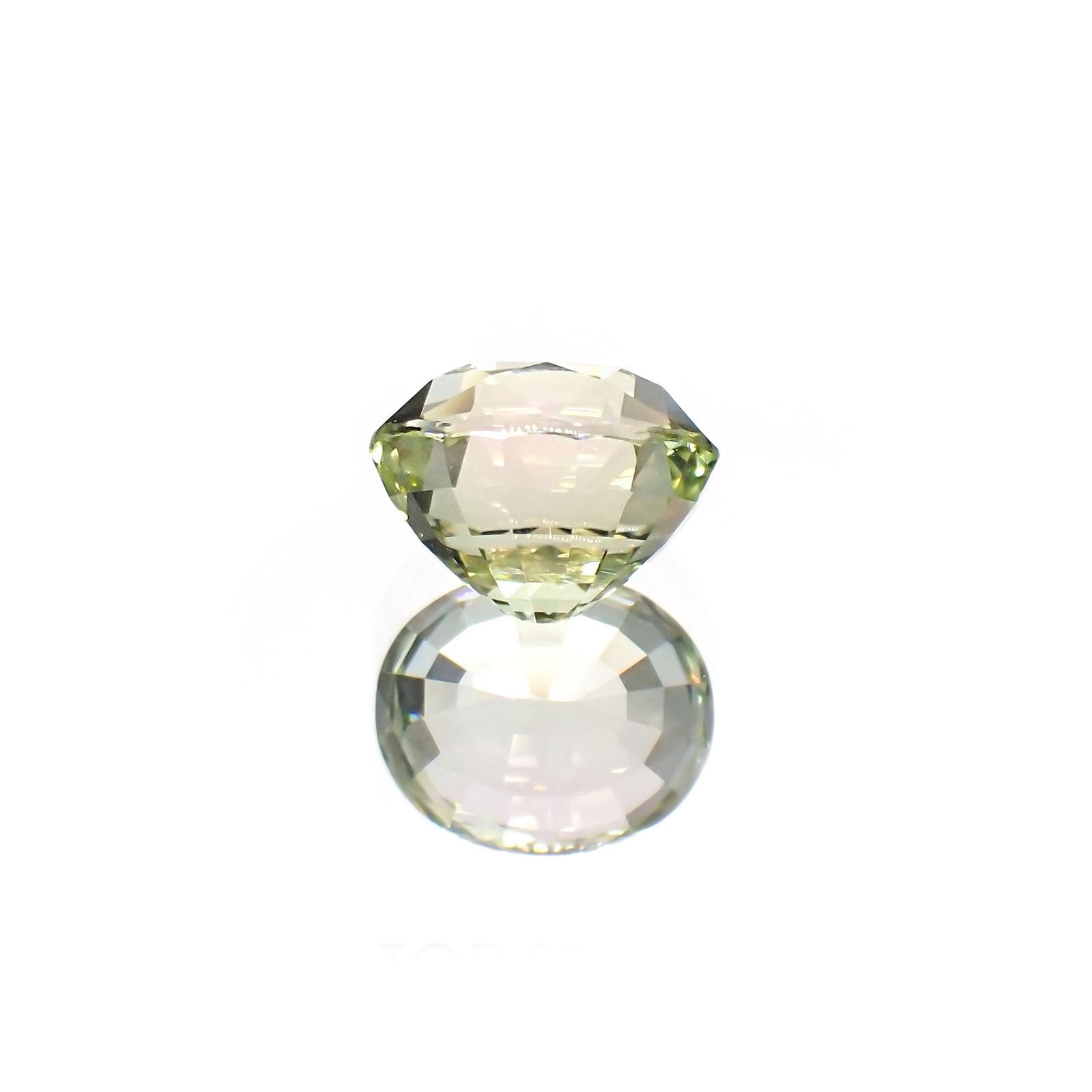 グリーントルマリン(宝石名トルマリン) ルワンダ産 ソ付(彩珠) 1.556ct / 7.4x6.2mm前後 [211013638]