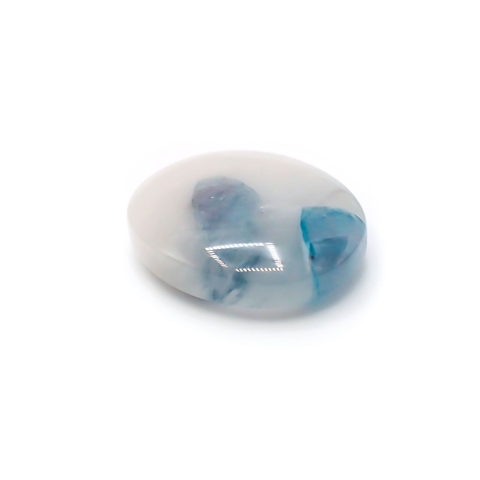 パライバトルマリンインクォーツ ブラジル産 ルース 3.46ct[20062787]12.1×9.6mm前後
