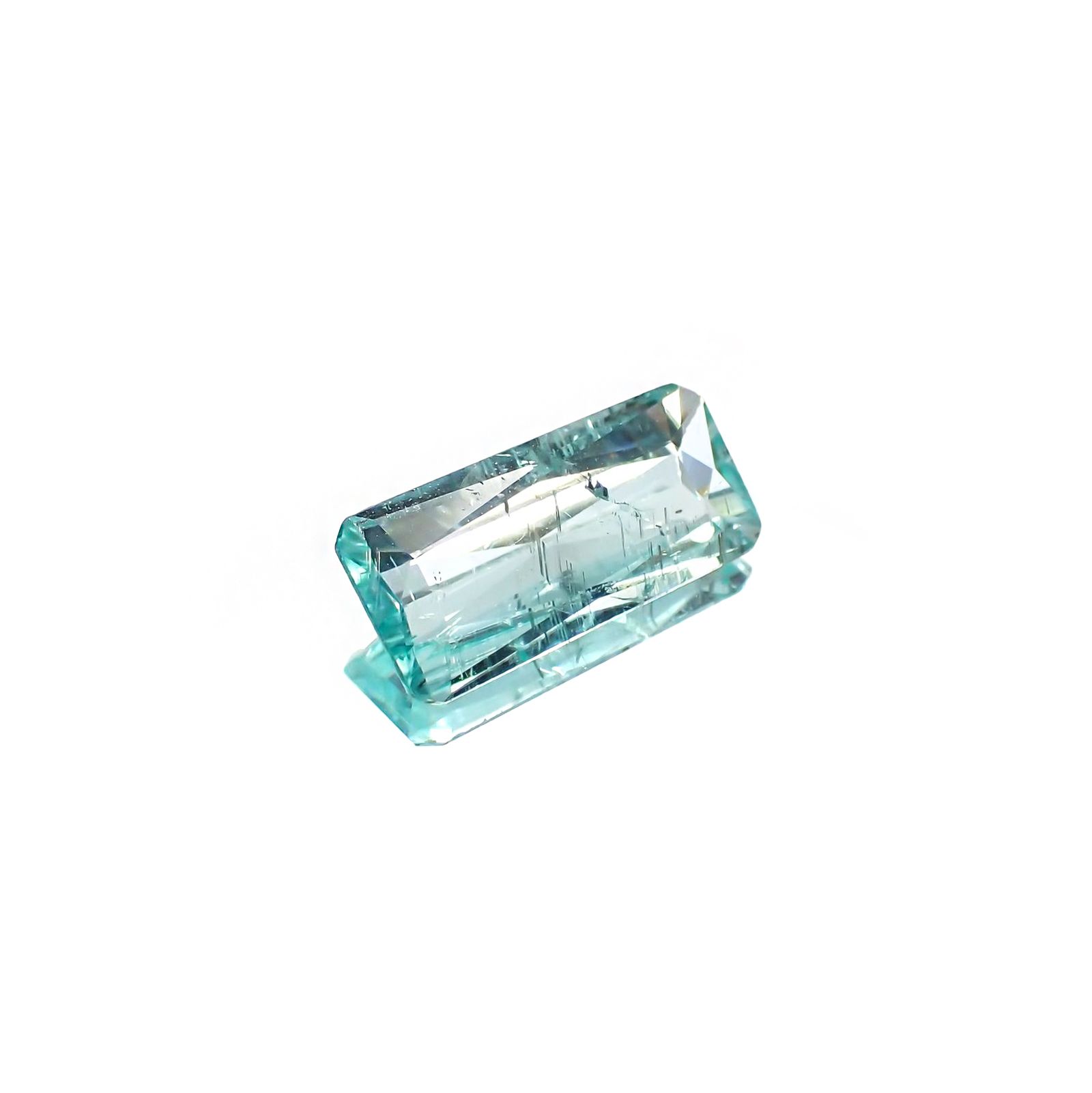 パライバトルマリン(宝石名トルマリン/別名パライバ・トルマリン) モザンビーク産 ソ付(宝貴協) 1.787ct / 12.7×6.1mm前後 [210711658]