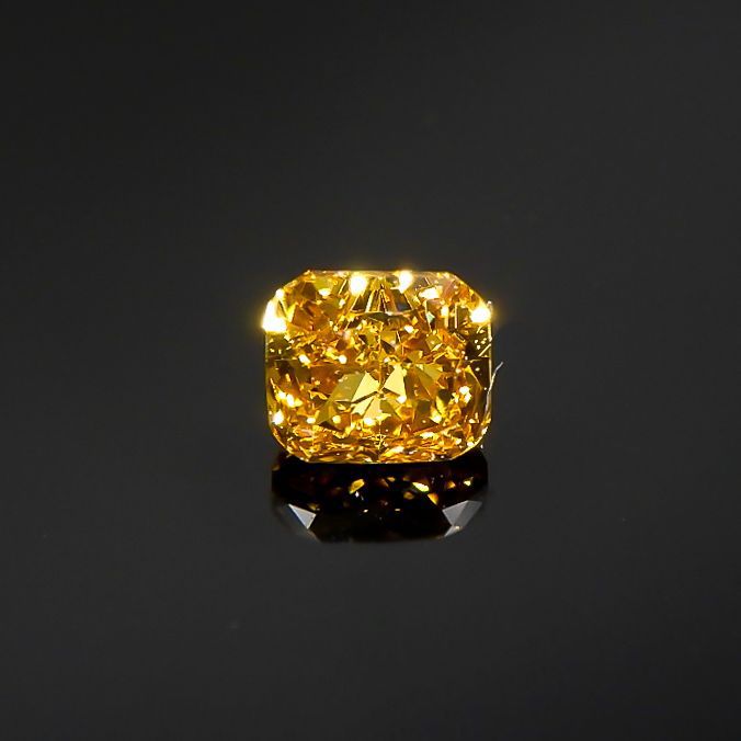 イエローダイヤモンド VS-1 / FANCY DEEP ORANGE YELLOW(宝石名ダイアモンド) 0.092ct ソ付(CGL)[220115156]2.57x2.33mm前後