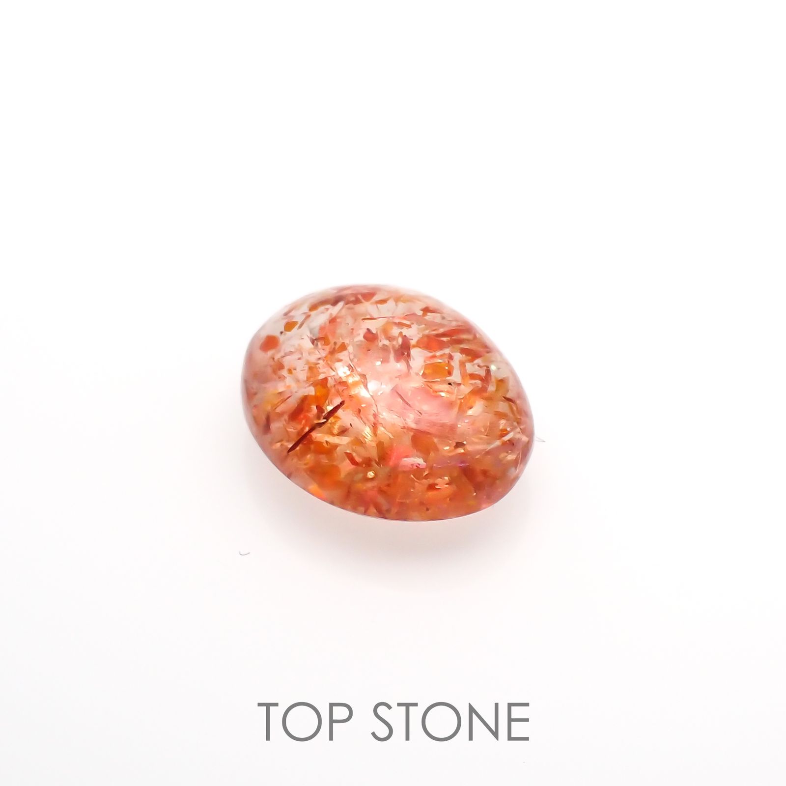 イリュージョンサンストーン(宝石名フェルドスパー) タンザニア産 2.83ct 識別済[211013336]10.2×8.1mm前後