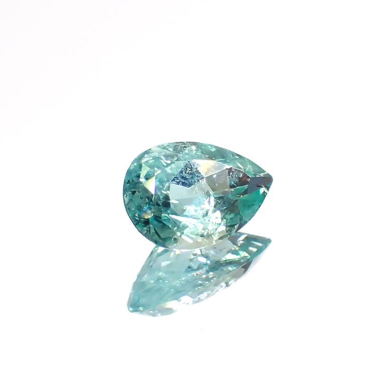パライバトルマリン(宝石名トルマリン/別名パライバ・トルマリン)ブラジル・キントス鉱山産 0.353ct ソ付(宝貴協)[221018833]6x4mm前後