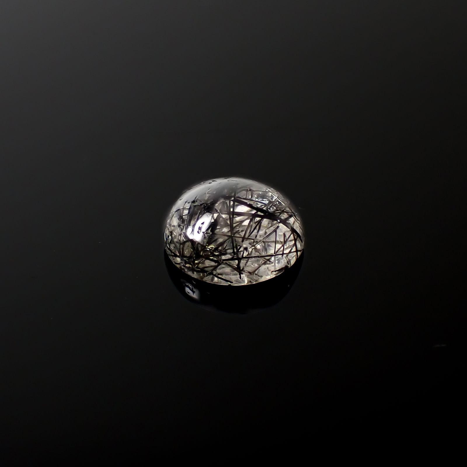 ブラックトルマリンインクォーツ ブラジル産 5.53ct[240427055]11.7x11.7mm前後