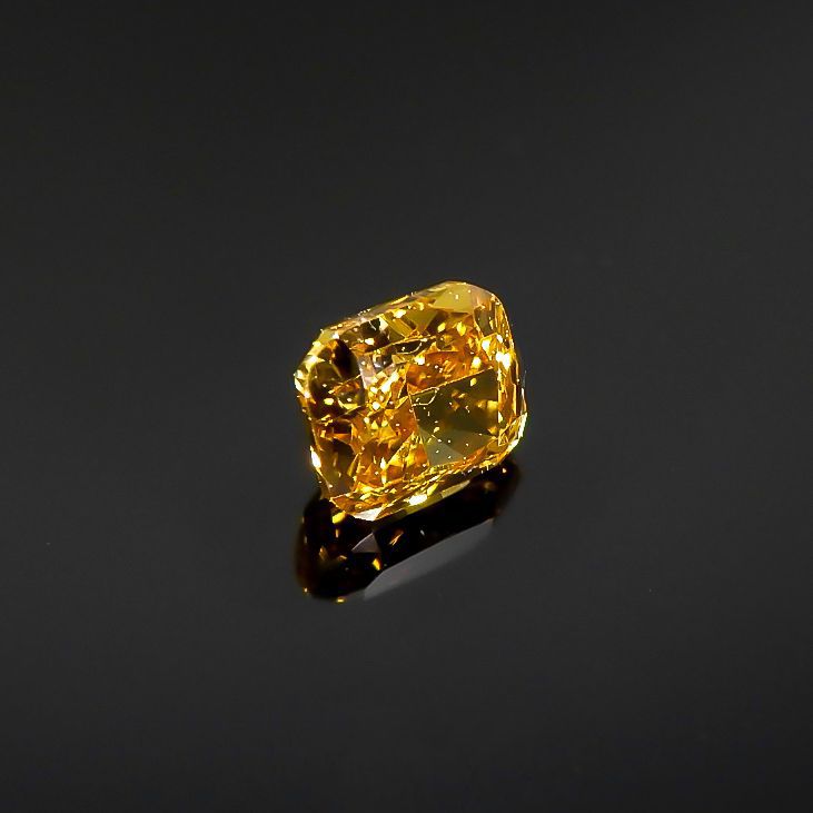 イエローダイヤモンド VS-1 / FANCY DEEP ORANGE YELLOW(宝石名ダイアモンド) 0.092ct ソ付(CGL)[220115156]2.57x2.33mm前後