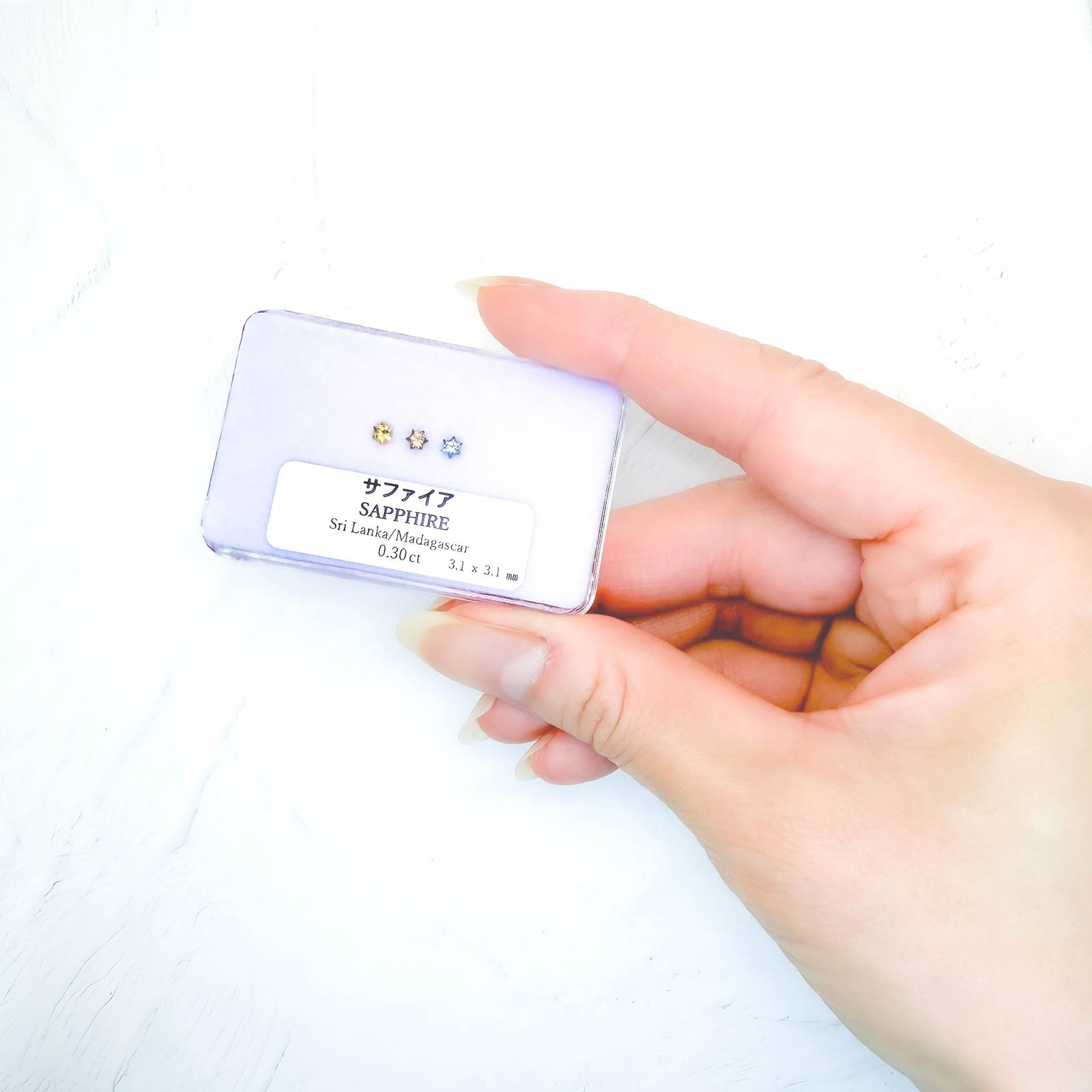 ◇カスタムカット◇サファイア カラーグラデーション3個セット スリランカ/マダガスカル産 0.30ct(3pcs合計) / 3.1x3.1mm前後 [260632321]