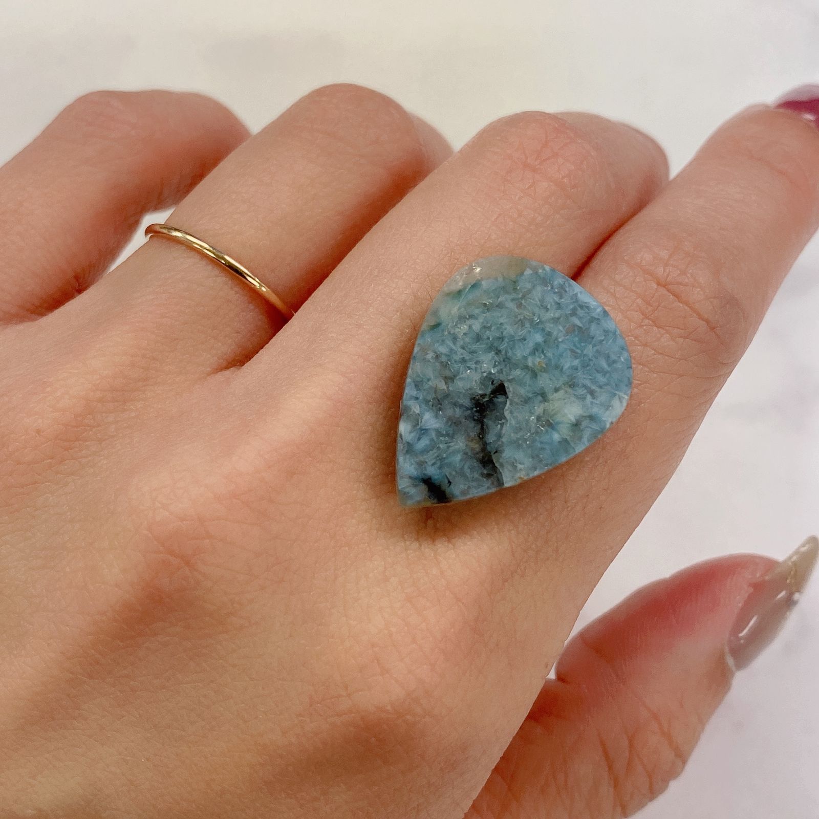パライバクォーツ(宝石名ギラライト イン クォーツ) ブラジル産 17.89ct 識別済[210310293]23.9×18.4mm前後