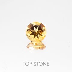 <ランダムセレクト1個販売> シトリンSA(宝石名シトリン) ラウンドカット ブラジル産 0.40ct前後 識別済[20107179]5×5mm前後