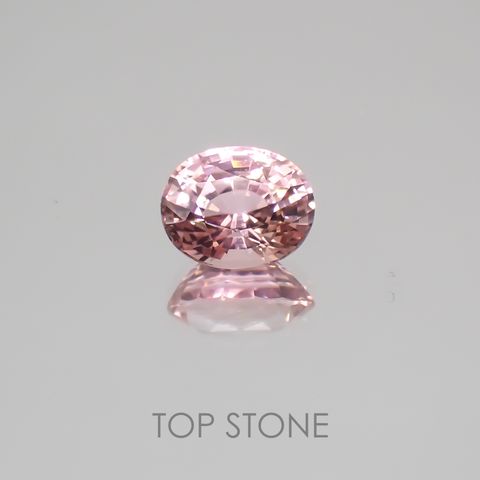 ピンクトルマリン パパラチャカラー(宝石名ピンク・トルマリン) ルワンダ産 1.590ct ソ付(彩珠)[21039972]7.9×6.4mm前後