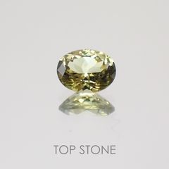 ライムサファイア非加熱(宝石名サファイア) タンザニア産 0.38ct 識別済[20129058]5×3.8mm前後