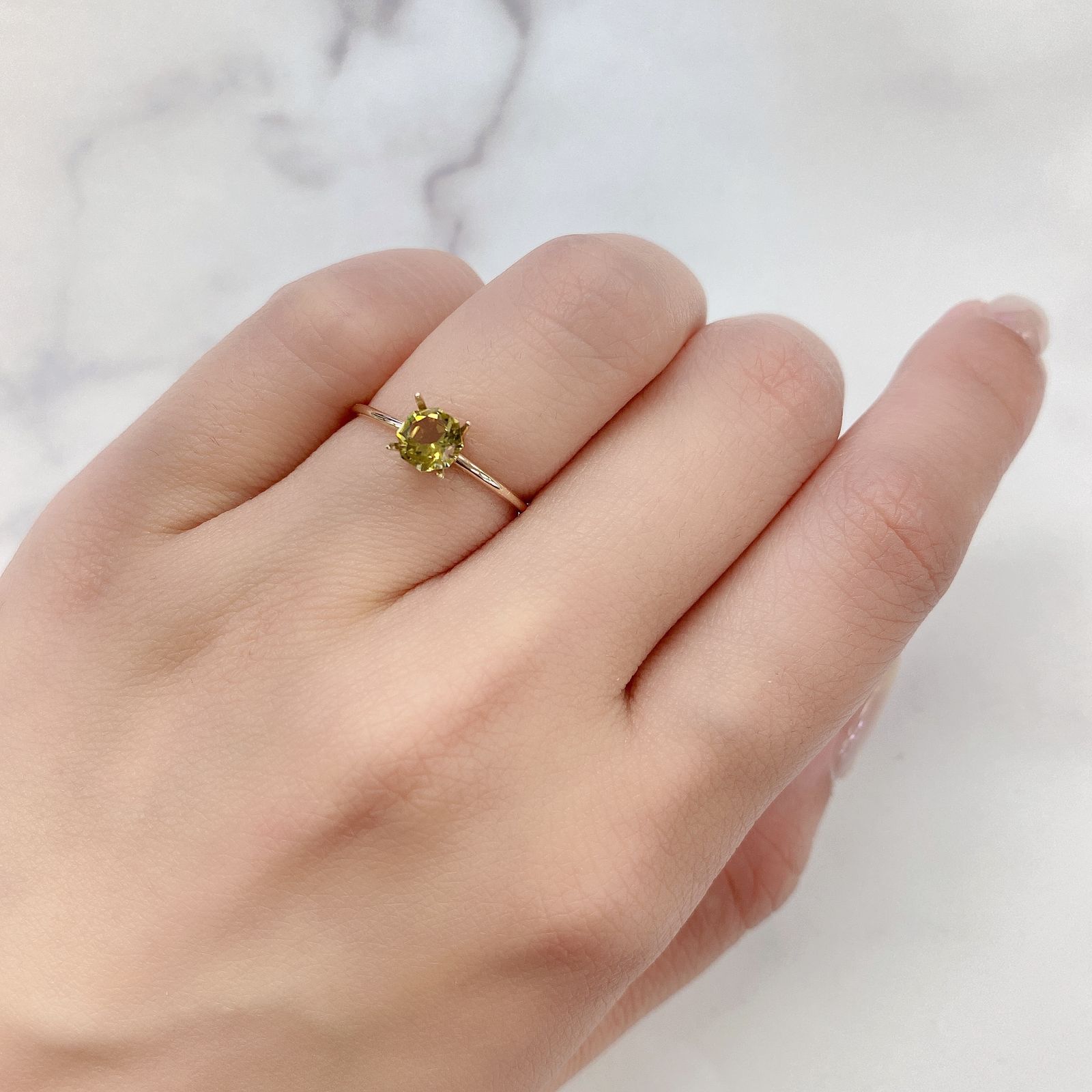 ◇オクタゴンカット◇カナリートルマリンSA(宝石名イエロー・トルマリン) ブラジル/アフリカ産 0.598ct ソ付(彩珠)[20117644]5.1×5.1mm前後