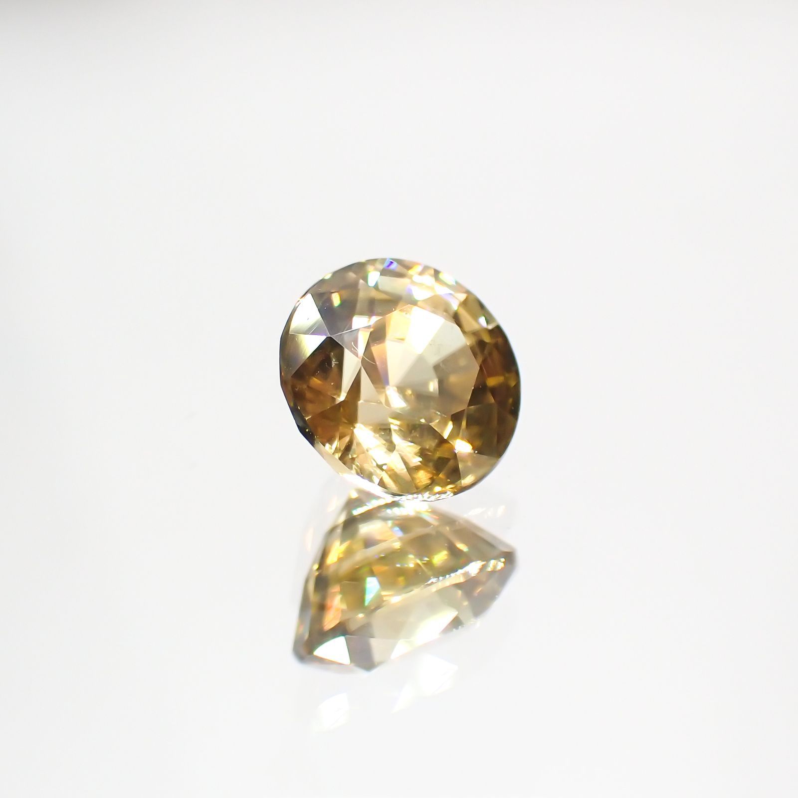 イエロージルコン(宝石名ジルコン)スリランカ/カンボジア産 1.48ct 識別済[230823199]6.1x6.1mm前後