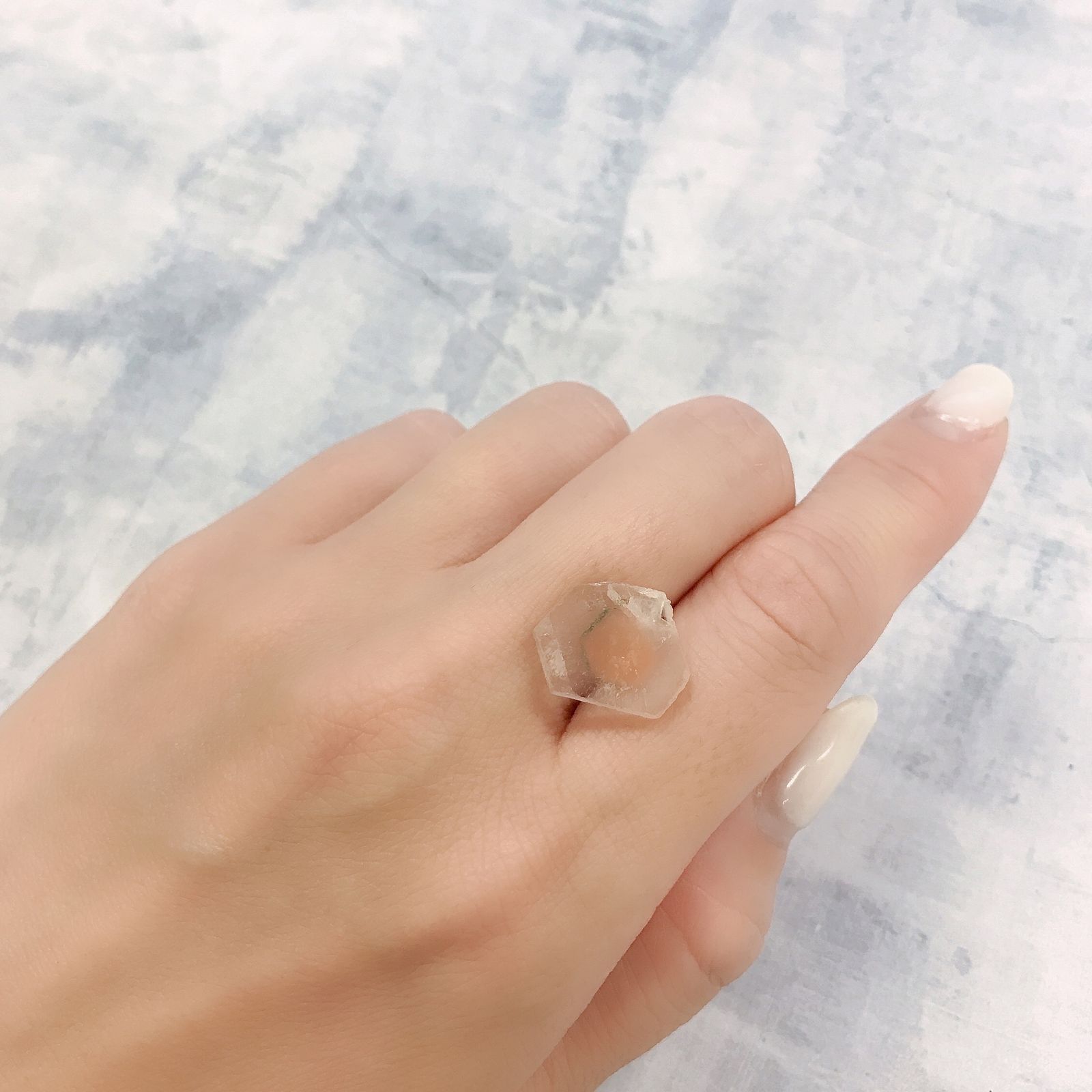 ファントムクォーツ 原石スライス ブラジル産 5.07ct[220716809]12.1x15.9mm前後